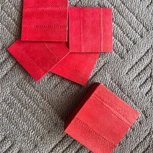 Red Textured Coasters Set
